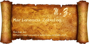 Marienescu Zebulon névjegykártya